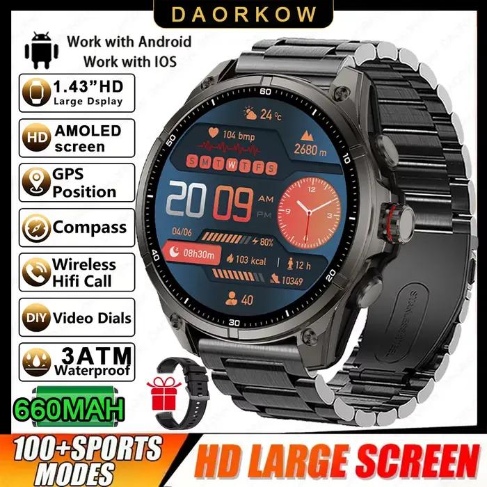 2025 nouvelle montre intelligente GPS pour Sports de plein air Smartwatch boussole altimètre baromét