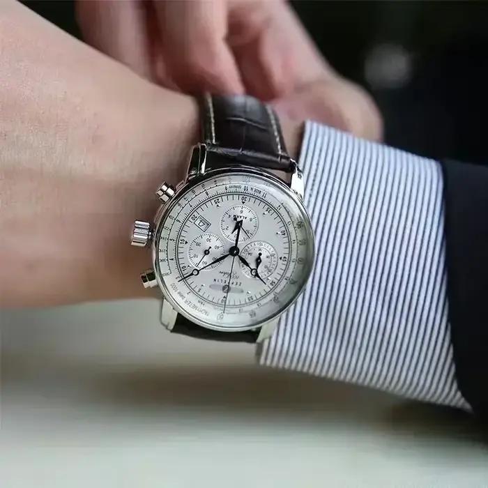 Nouvelle montre-bracelet automatique Zeppelin 2026 avec date, chronographe à trois aiguilles, multif