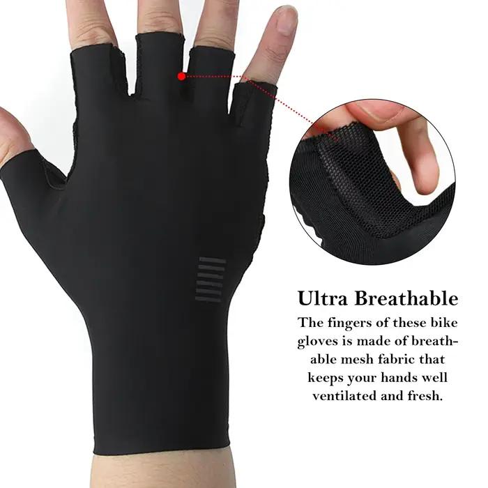 YKYWBIKE-Gants de vélo demi-doigt pour hommes, gants de vélo VTT, gants de sport d'équitation, respi
