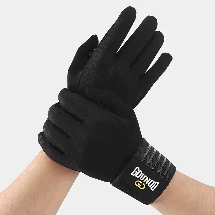 1 paire de gants de fitness pour hommes et femmes, noirs, universels, demi-doigt, respirants, en pol