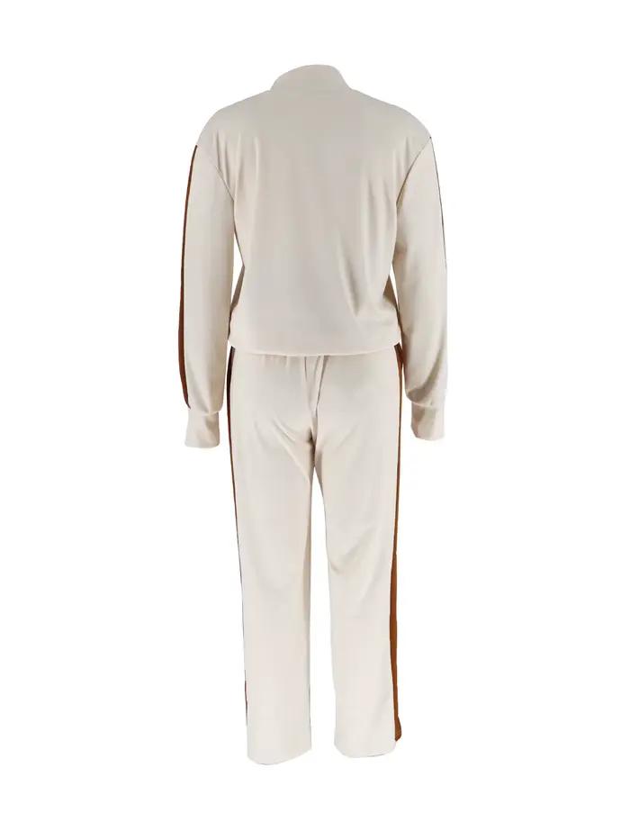 Ensemble de vêtements de sport décontractés 2 pièces - Veste zippée pour femme et pantalon à cordon