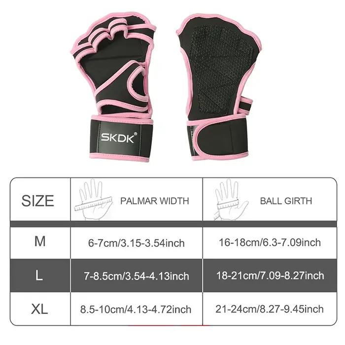 Gants d'Entraînement avec Enveloppes de Poignet pour Femme, Antidérapants, en Silicone, Protection d