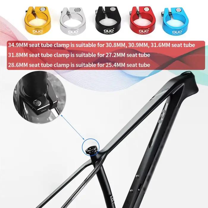 OUO – pince de tige de selle de vélo en aluminium, 28.6/31.8/34.9mm, multicolore, ultralégère, pour