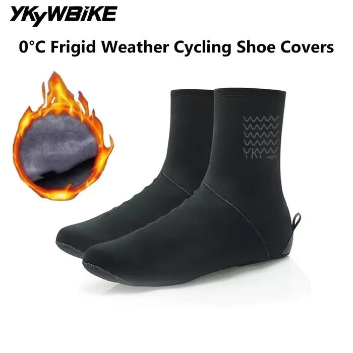 Ykywbike hiver chaussures de cyclisme couverture polaire thermique vtt vélo couvre-chaussures imperm
