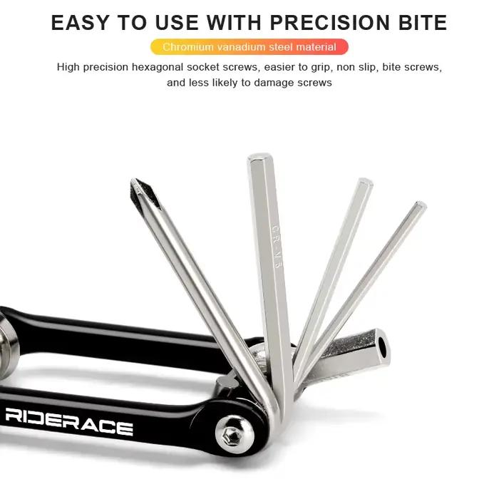 RIDERACE vélo multi outil 16 en 1 Portable séparateur de chaîne coupe CR-V acier clé hexagonale Alle