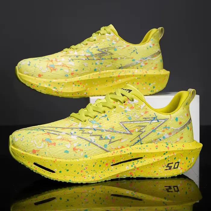 Chaussures de course Marathon pour hommes et femmes, avec amorti spécial, plaque en carbone, respira