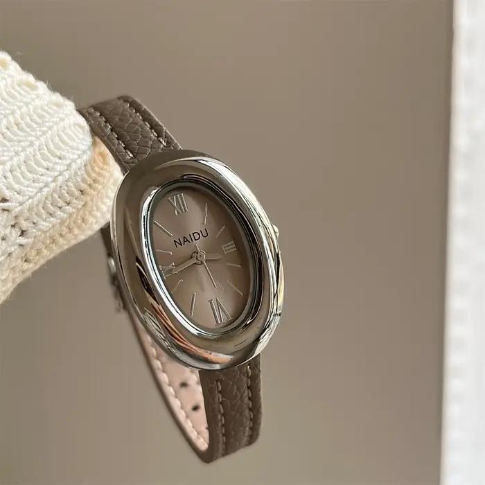 Nouvelle montre femme tendance, montre française ovale de luxe, style rétro haut de gamme, montre à
