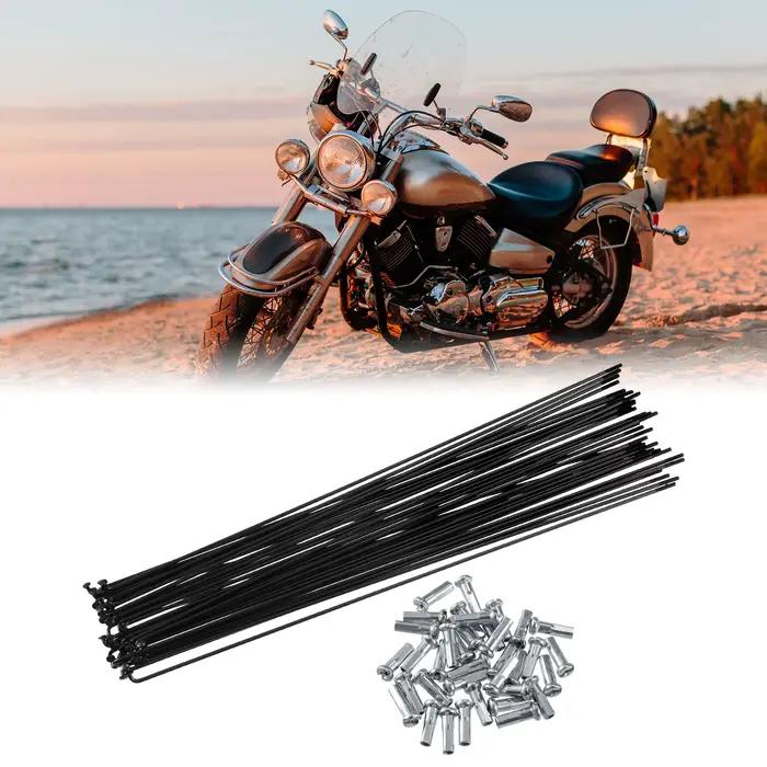 X Autohaux 14G J Bend rayons de vélo en acier 136-293mm de longueur avec écrous pièces de rechange d
