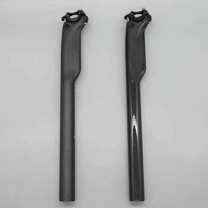 Tige de selle entièrement mate en Fiber de carbone 3K, pour vtt, vélo de route, pièces de vélo 27.2/