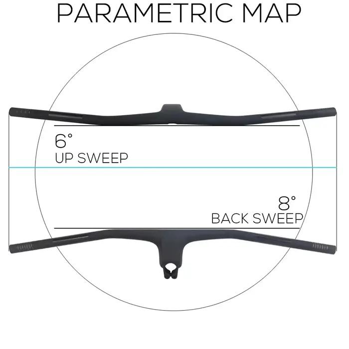 Guidon intégré pour VTT Full Carbon IC SL WC 740-780mm -20 ° Guidon de vélo de course BMX UD mat