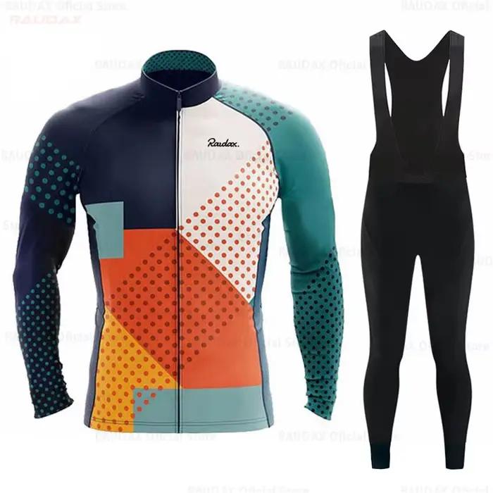 Raudax – Maillot de cyclisme respirant à manches longues, ensemble de vêtements de vélo de montagne,