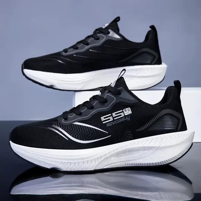 Chaussures de course pour hommes avec plaque en carbone, spécialité marathon, respirantes, légères,