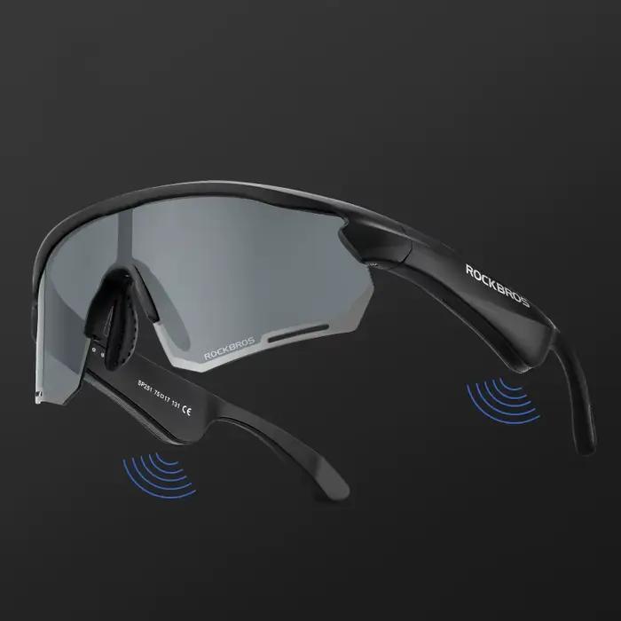ROCKBROS lunettes polarisées sans fil Bluetooth 5.2 lunettes de soleil casque téléphone conduite MP3