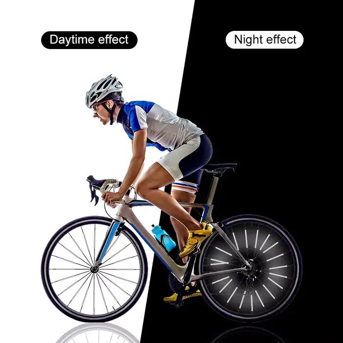 36 pièces réflecteurs à rayons ensemble de vélo étanche assemblage facile, 360 ° Visibilité Condui