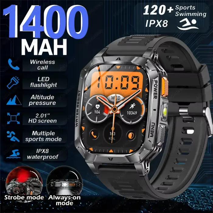 Nouvelle montre connectée 2026 étanche 3ATM avec appels HD, batterie super grande capacité intégrée