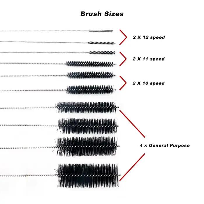 Brosses de nettoyage de chaîne de vélo, soins de vtt, élimine la saleté, aiguilles multifonctions, o