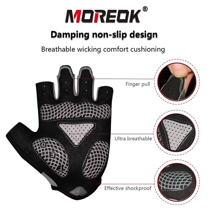 Gants de cyclisme MOREOK, gants de vélo demi-doigts avec coussinets en silicone de 5 mm, gants de vé