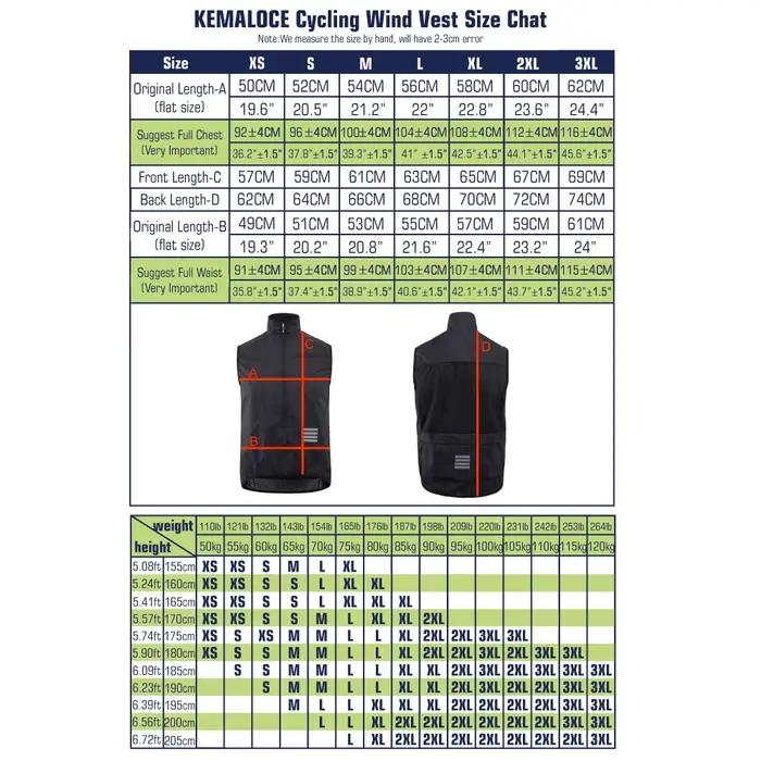 KEMALOCE-Gilet de cyclisme bleu marine pour homme, 2023 fibre, noir, léger, extérieur, coupe-vent, s