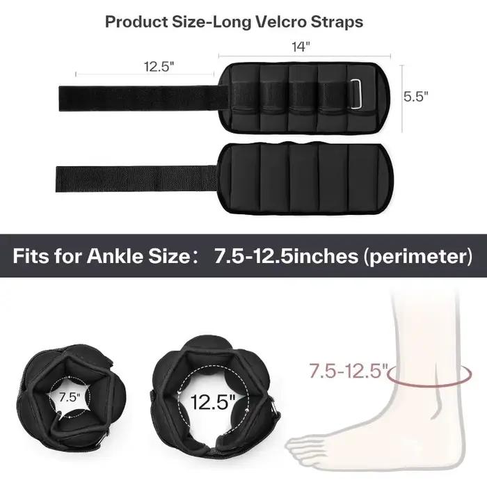 Poids de cheville réglables 1 paire 2 4 6 8 10 lb sangles de poids de jambe pour femmes hommes, ense