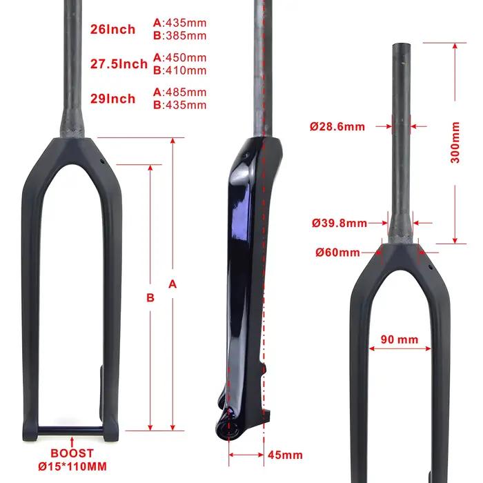 Le plus récent 15x110mm Boost amélioré vélo UD frein à disque en Fiber de carbone fourche vtt à axe