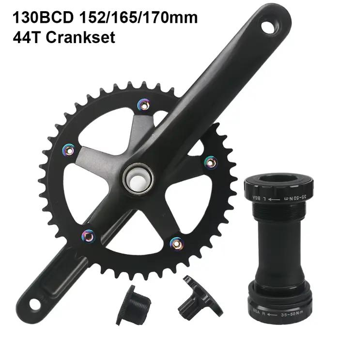 152mm 165mm 170mm 130BCD pédalier de vélo creux intégré simple vitesse 5 clous pliant vélo de route