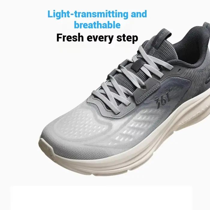 361 degrés hommes chaussures de course printemps nouvelle maille doux fond épais rebond décontracté