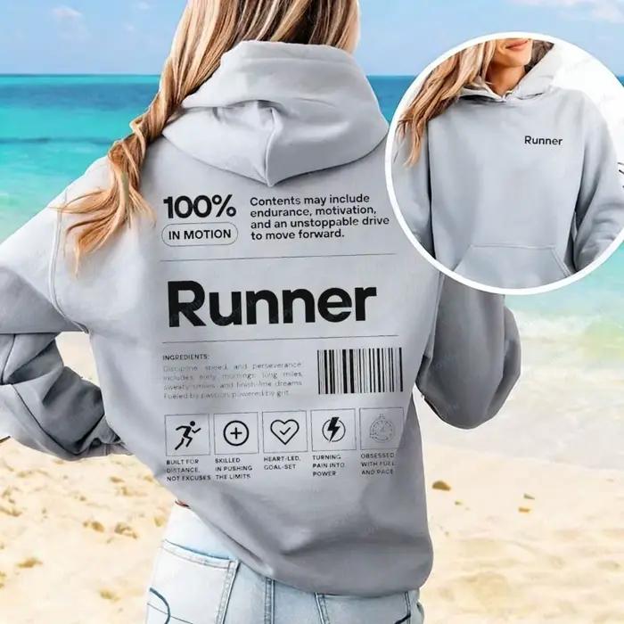 Sweat à capuche amusant pour coureurs, cadeau de marathon pour les coureurs, t-shirt motivant pour é