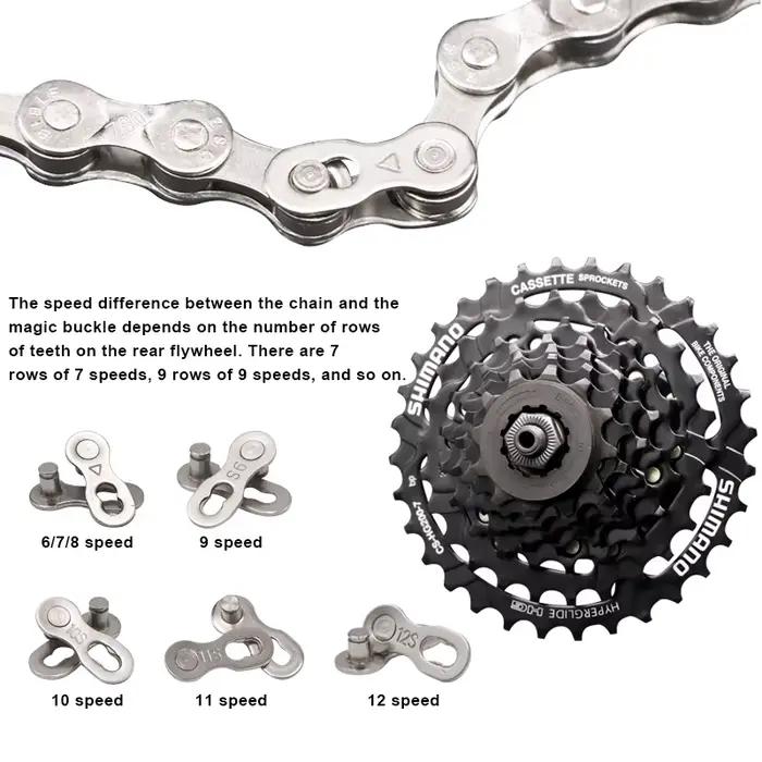 Connecteur de chaîne de vélo, 5 paires, boutons magiques de cyclisme, lien principal rapide, Joints