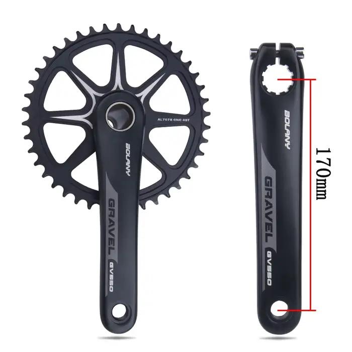 Bolany-Pédalier CNC large et étroit pour vélo tout-terrain, plateau unique, 170 vitesses, 42T, 10/11