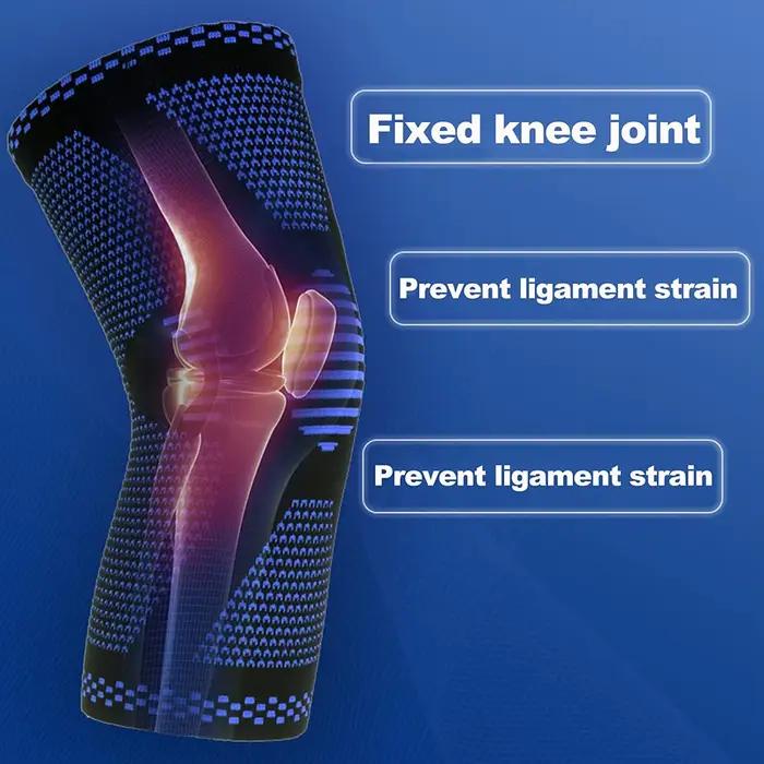 Manchon de compression de soutien de genouillère avec stabilisateurs latéraux, gel de rotule, récupé