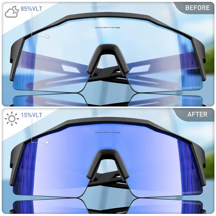 Kapvoe-Lunettes de soleil photochromiques de cyclisme pour hommes et femmes, lunettes de cyclisme, l