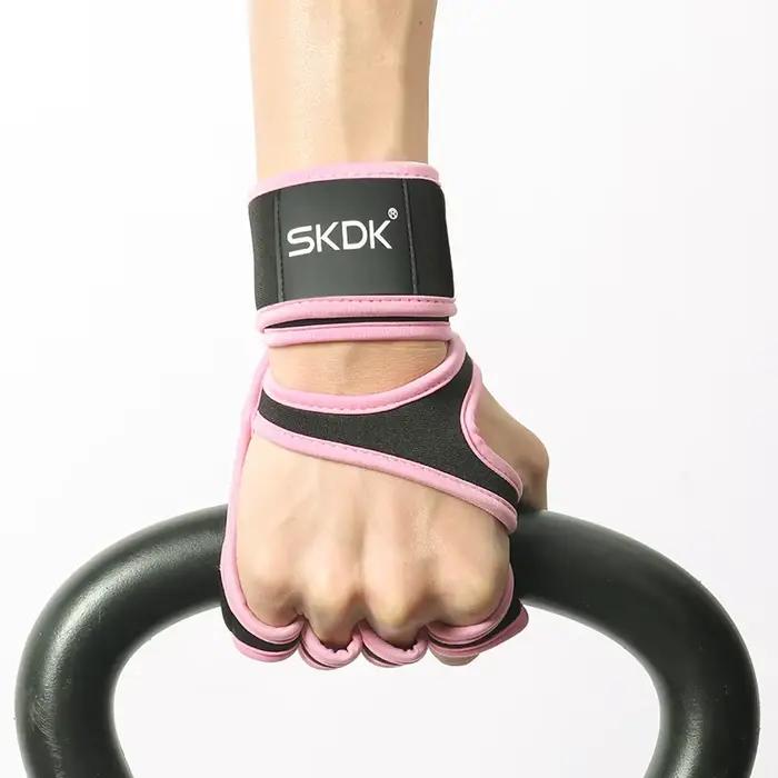 Gants d'Entraînement avec Enveloppes de Poignet pour Femme, Antidérapants, en Silicone, Protection d