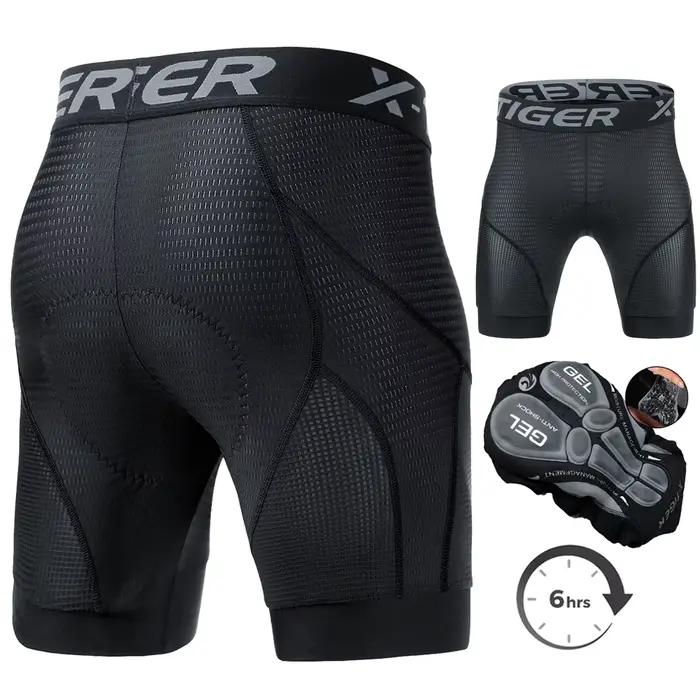 X-TIGER Shorts de Cyclisme Hommes avec Coussin 5D Gel Rembourré, sous Vetement Cycliste VTT Séchage
