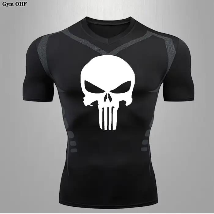 Économie de course à compression pour hommes, coupe sèche, fitness, gym, rashguard, football, entraî