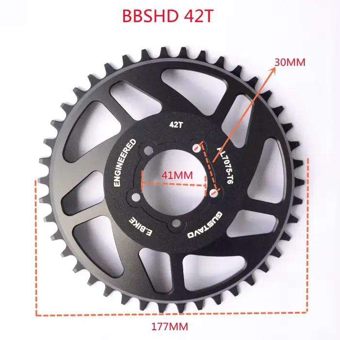 GUSTAVO e-bike chaîne 42T pour BAFANG BBS01 BBS02 BBSHD M625 haute qualité en alliage d'aluminium ac