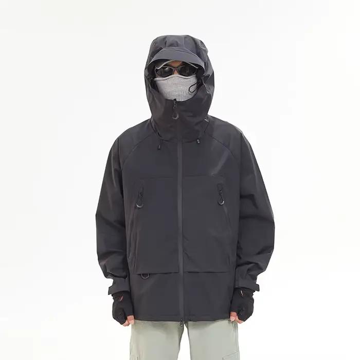 Veste de randonnée imperméable pour hommes et femmes, manteau de sport coupe-vent, veste à capuche d