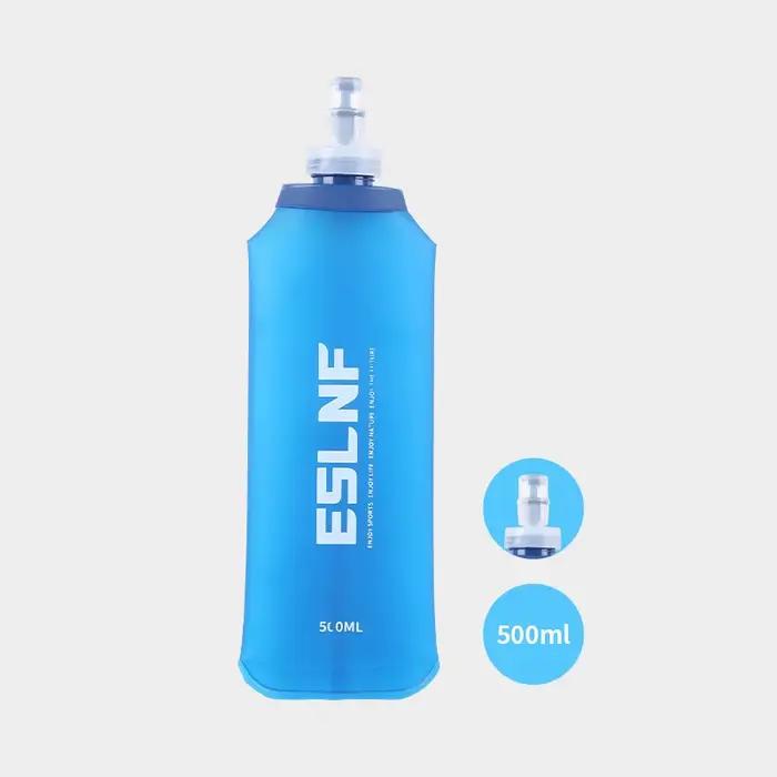 Bouteille de course 500ml flacon souple bouteille d'eau en Silicone Gourde bouteille d'eau douce cou