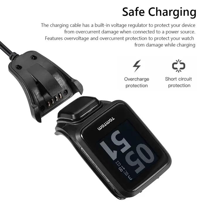 Câble de charge USB 1M pour montre connectée TomTom Runner 2 Cardio + Music, station de charge pour