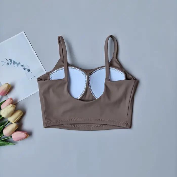 Soutien-gorge de sport respirant pour femmes, haut de fitness, soutien-gorge de sport push up, couss