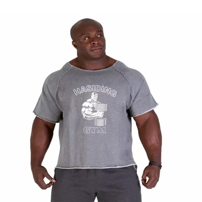 T-shirt de sport en coton pour homme, t-shirt d'entraînement respirant, t-shirt de fitness, hauts de gym, maillot de course, vêtements pour hommes, t-shirts pour entraînement