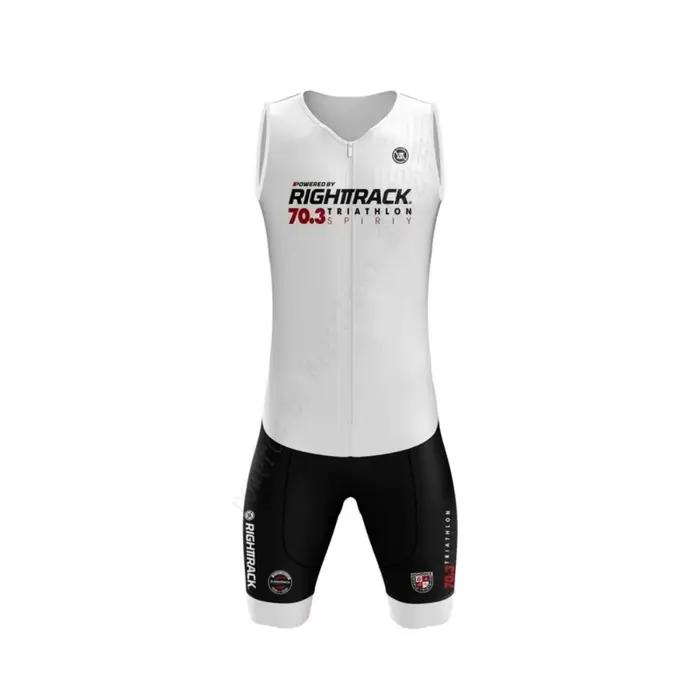Combinaison de course pour hommes sans manches ensemble de maillots polyester lycra pour triathlon natation vélo compétition sportif