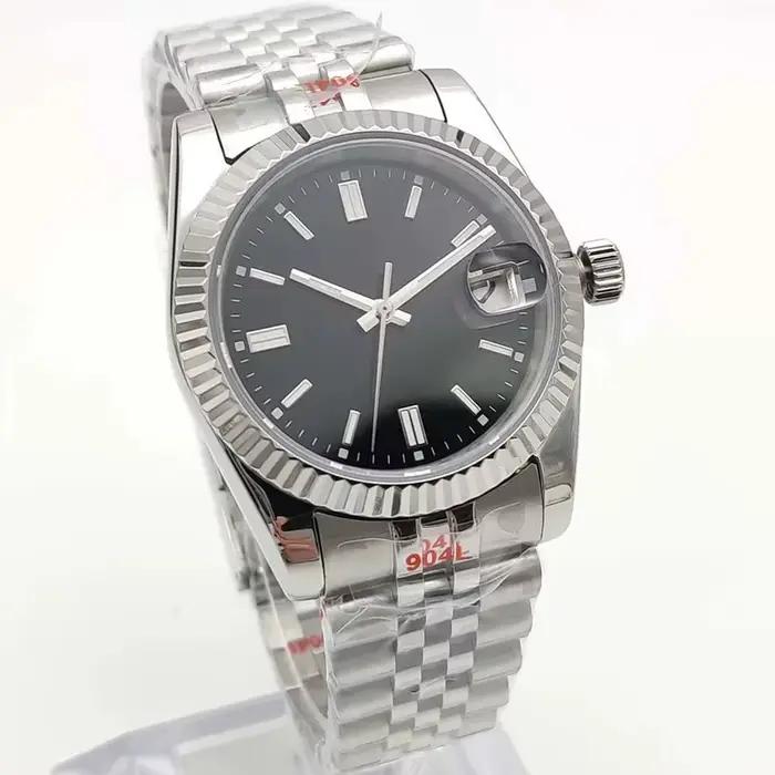 Montre automatique PARNSRPE en acier inoxydable avec cadran saphir lumineux pour homme occassions décontractées et professionnelles