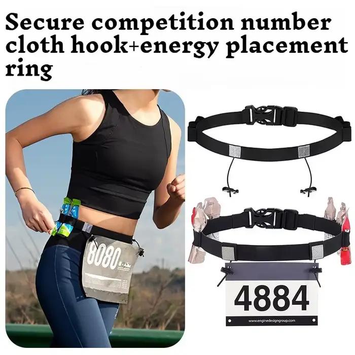 Ceinture de course en plein air, ceinture porte-dossard pour marathon, accessoires de fitness pour la gym, ceinture de sport élastique réglable