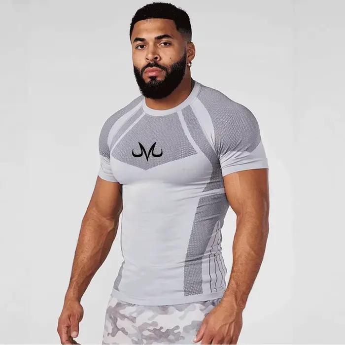 T-shirts de compression pour hommes – Vêtements de sport et d'entraînement en extérieur – Hauts respirants pour la course et l'exercice