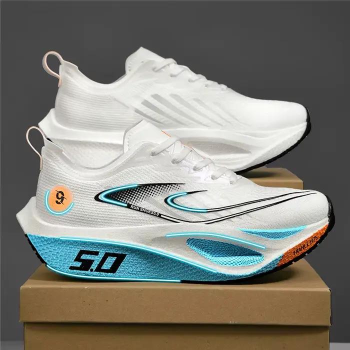 Chaussures de sport pour hommes amorti antidérapant plat résistant à l'usure baskets maille respirant plate-forme