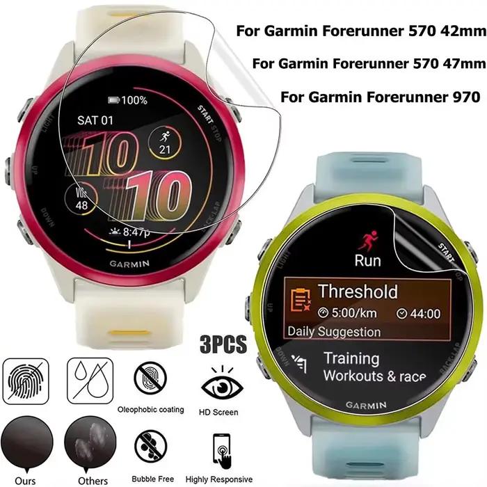Film Hydrogel pour montre Garmin Forerunner 165 970 965 945 935 220 225 230 235 255s 735XT 620 630