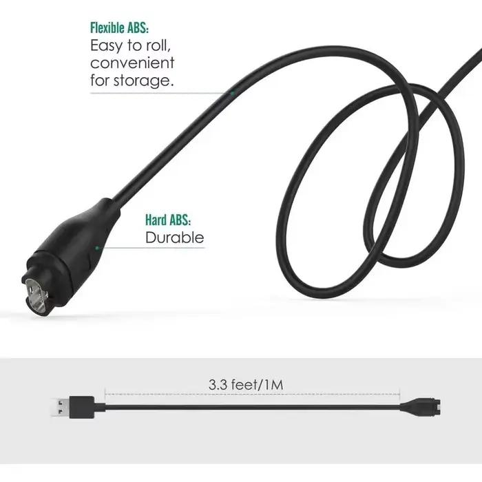 Câble de chargement USB compatible avec Garmin Vivoactive 5 4 4S 3 Quatix 7 6 6X 5