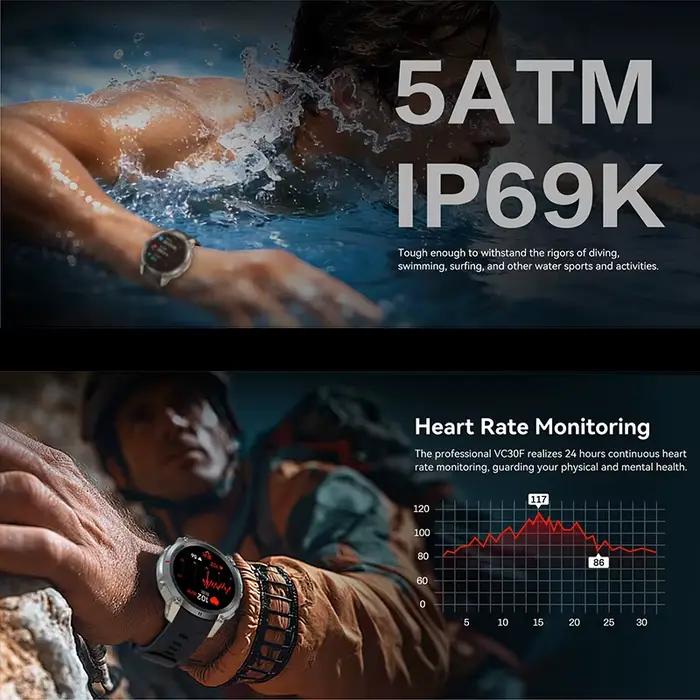 Nouvelle Montre Connectée GPS 2026 avec Cartes Hors Ligne, Étanche 5ATM, Plus de 170 Modes Sportifs, Suivi de Santé, Appel Bluetooth, Batterie 500mAh, pour Hommes Militaires