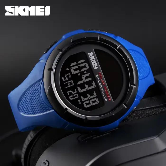 SKMEI 1405 solaire pour l'alimentation alarme environnementale mâle horloge reloj hombre hommes montres lumineuses