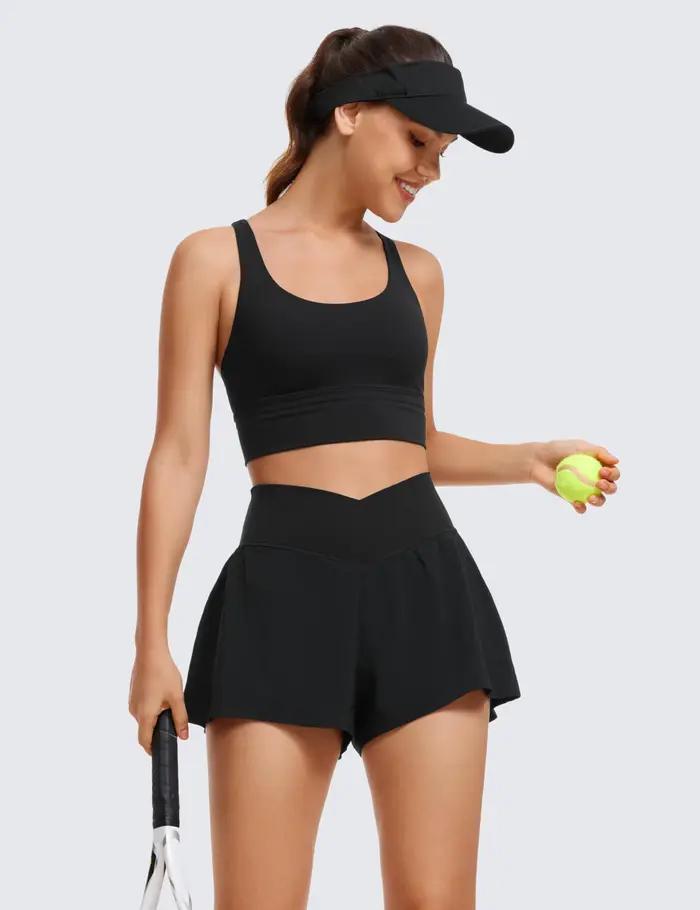 Crossover-Short d'athlétisme 2 en 1 pour femme